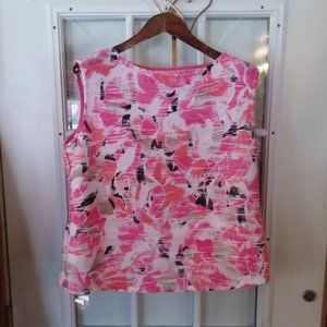 2 Sz Xlg / 1X Tops Pink & Blue Floral Creviced